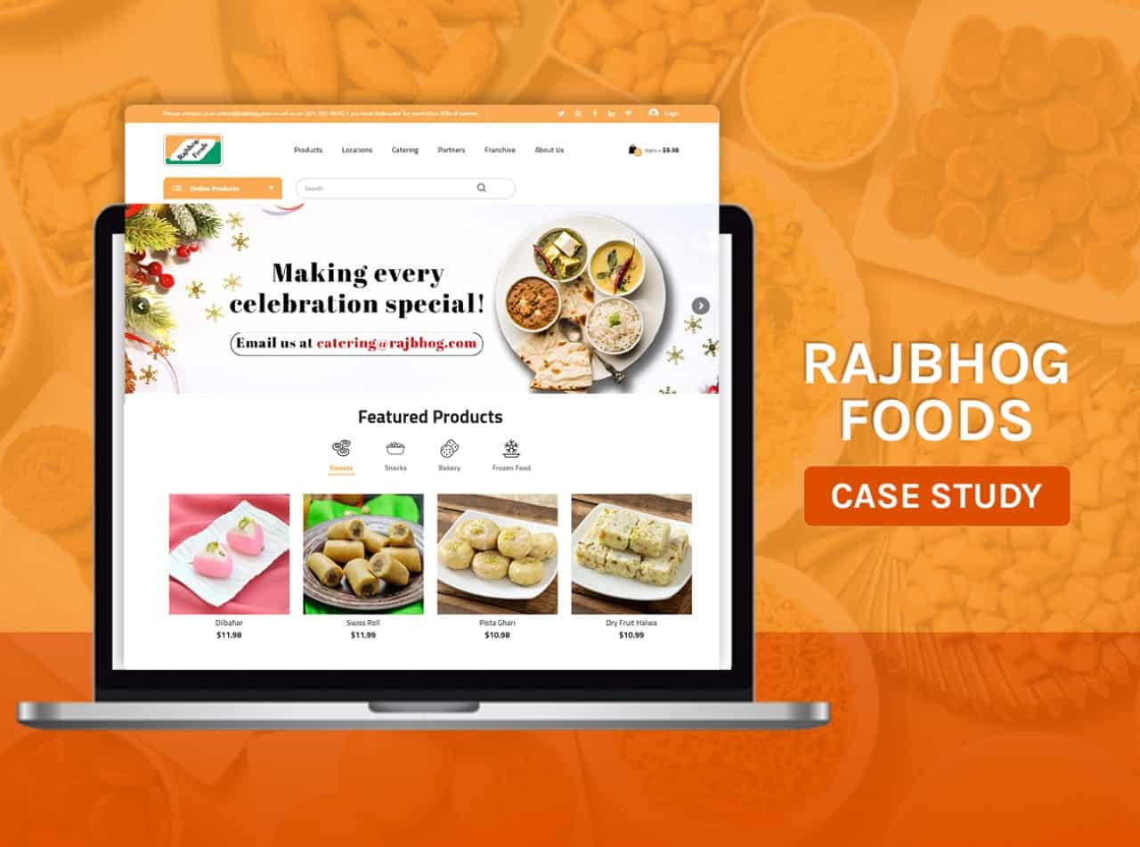 This is the cover image for the Rajbhog Foods Website case study