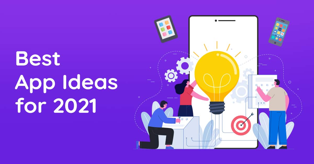 Best App Ideas This graphic leads to a blog which includes best app ideas of 2021