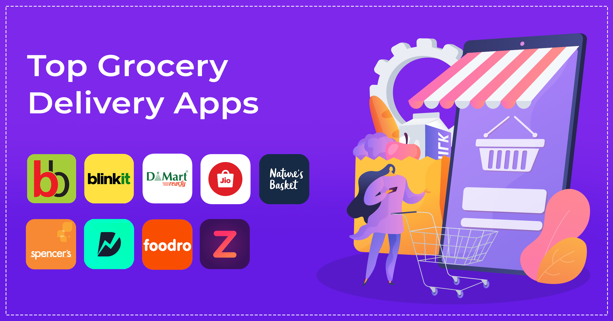 Featured image of our blog "Top Grocery Delivery Apps"