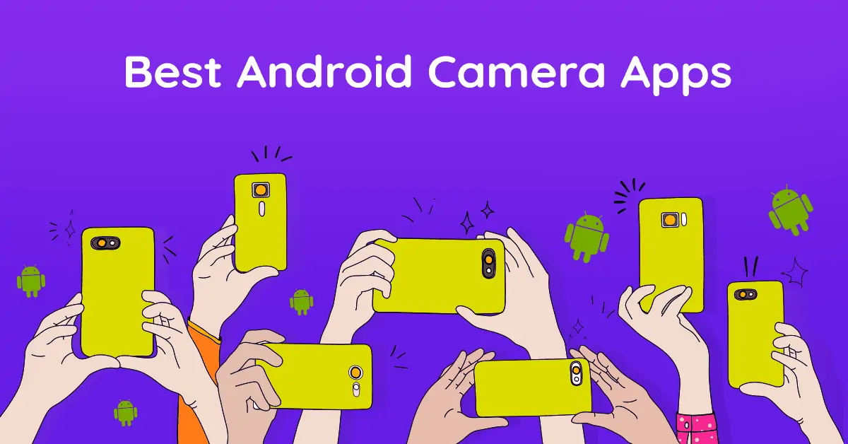 Number of hands holding Mobile camera to click pictures used to show best android camera apps.
