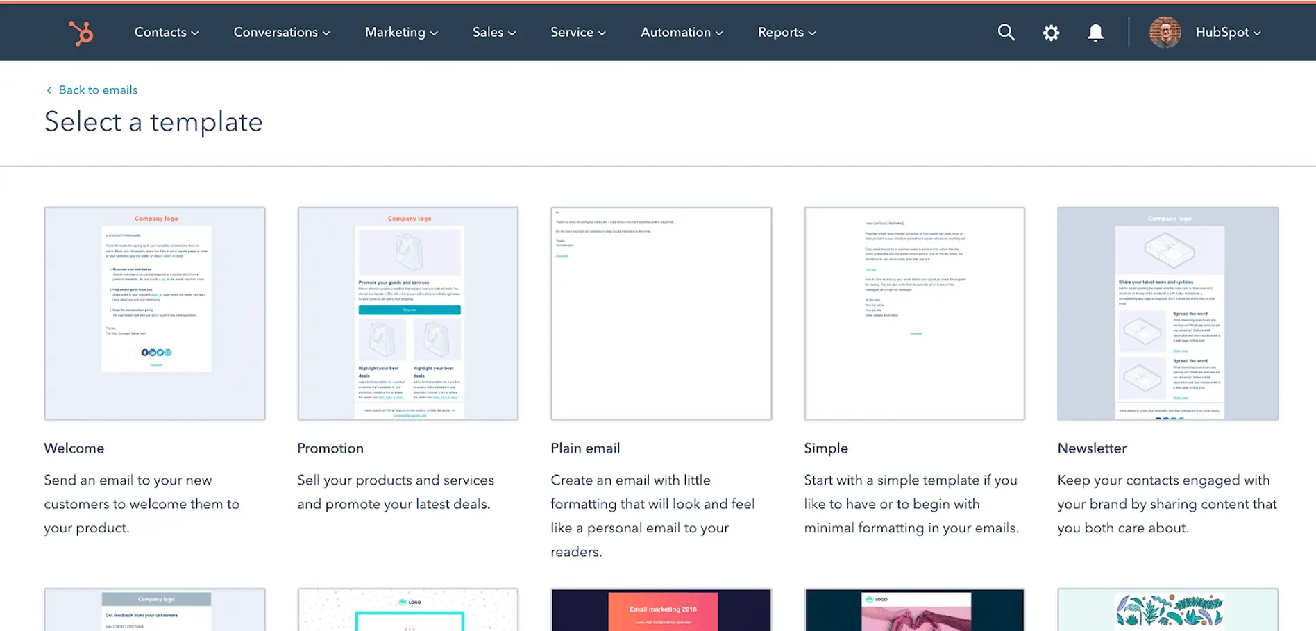 This picture is the screenshot of Hubshot website