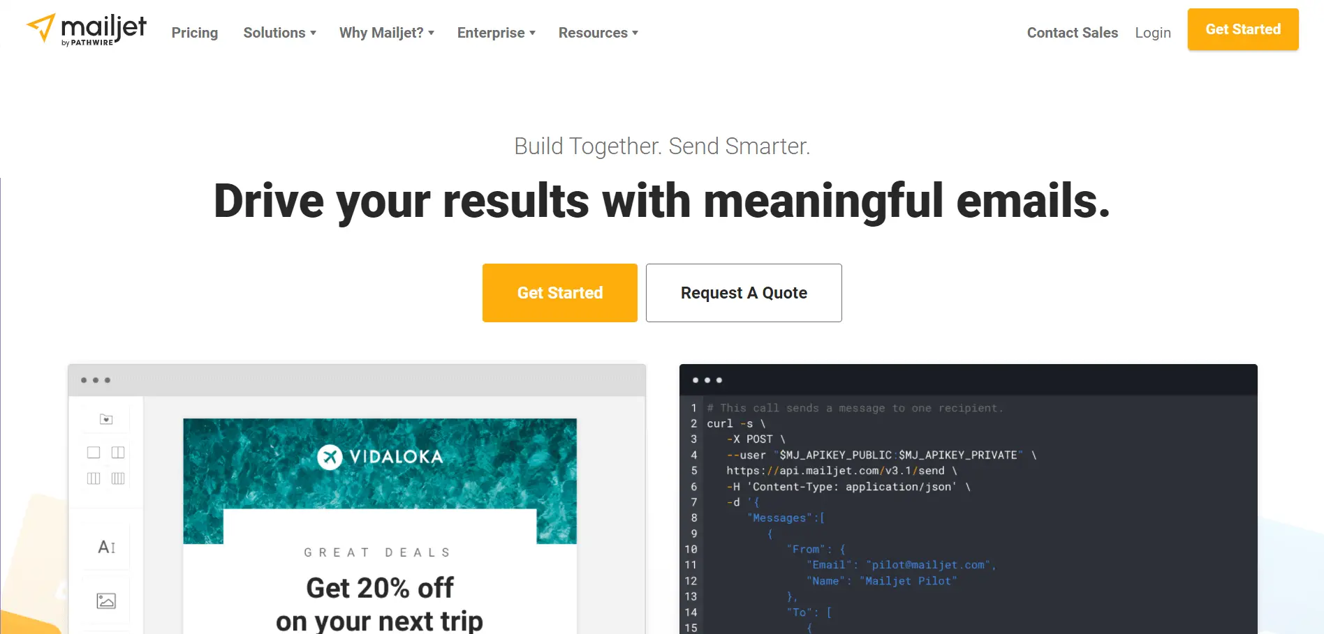This is the image of Mailjet website. It is a mass mailing tool and useful to send transactional and promotional emails to customers