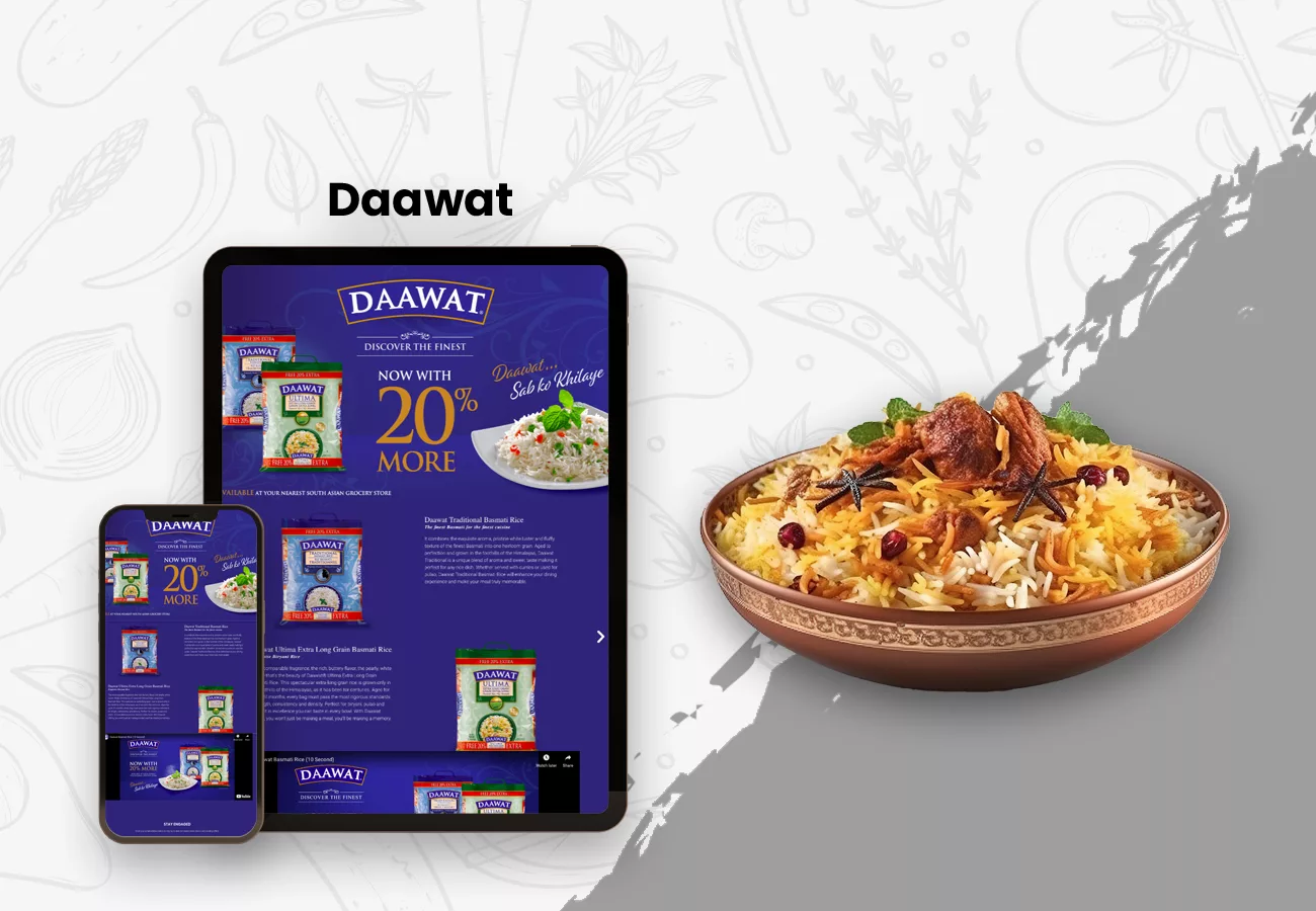Daawat basmati, an app developed by Eiosys's case study's feature image