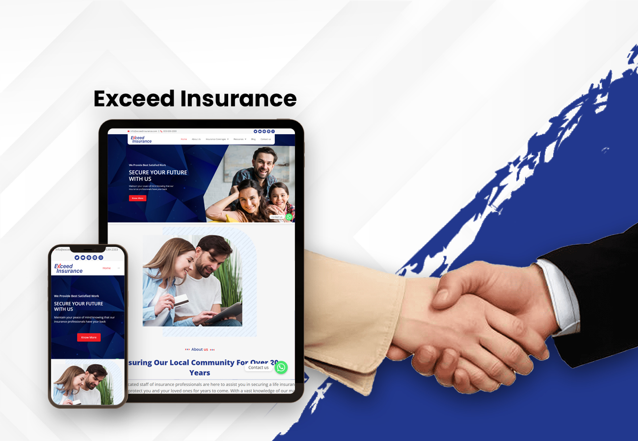 Featured image of our portfolio for "Exceed Insurance"