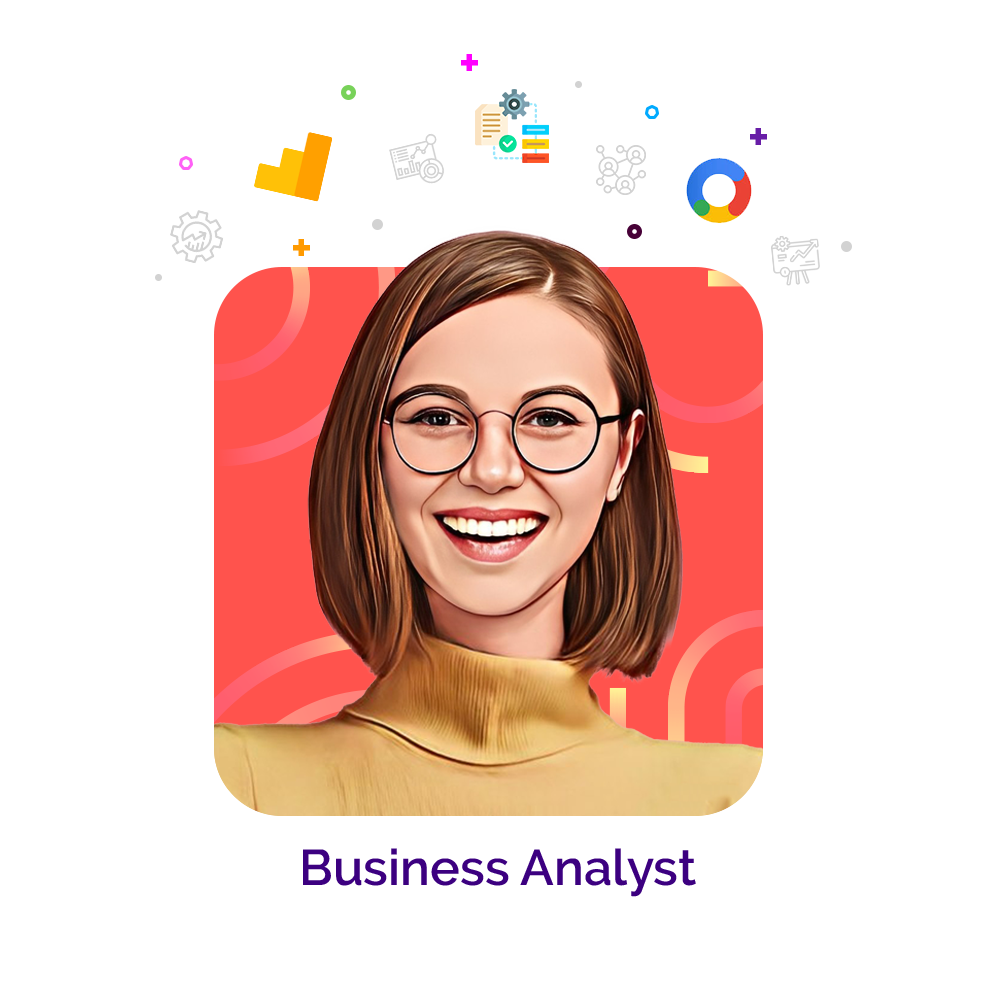 Business analyst creative used on Mobile app Development page