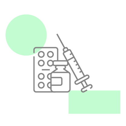 Medicine bottles, pills and injection needles symbolizing pharmaceutical drug manufacturing and healthcare solutions